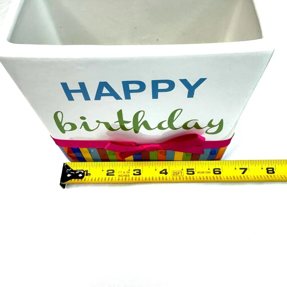 FTD Happy Birthday Ceramic Vase Planter Container Holder 6